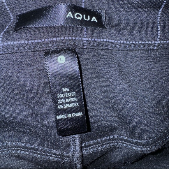 Aqua Black Window Pane Plaid Skinny Pants Large Stretch - Picture 7 of 7